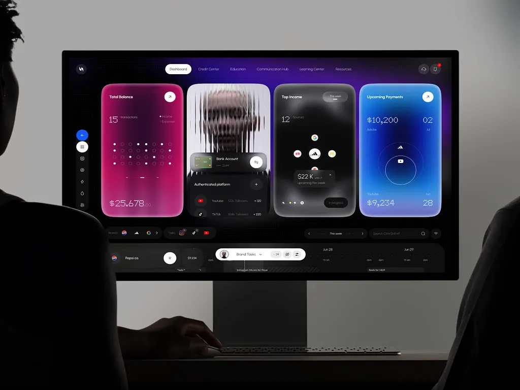 OrbitVex brand and fintech product dashboard