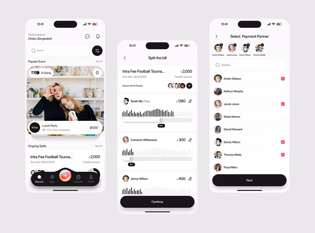 Mobile app design service showcase