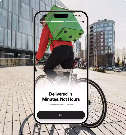 Gourmeat food delivery app case study banner showing clearer checkout experience by OrbitVex.