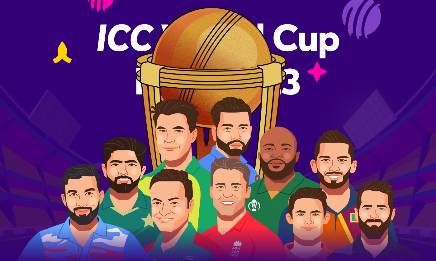 ICC World Cup 2023 cricket tournament illustration series case study by OrbitVex.