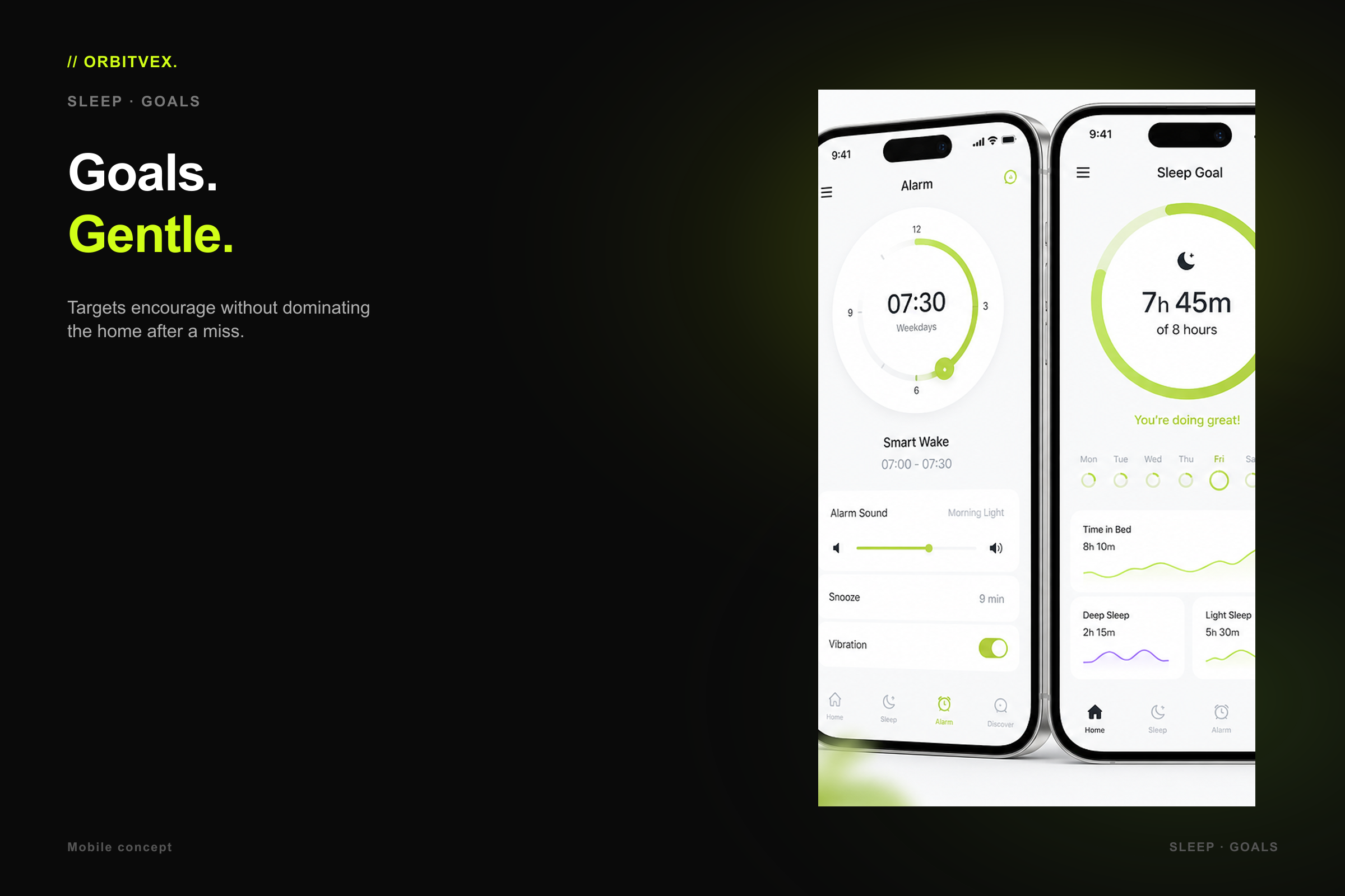 SoftNight Sleep: Goals. Gentle.. Targets encourage without dominating the home after a miss.