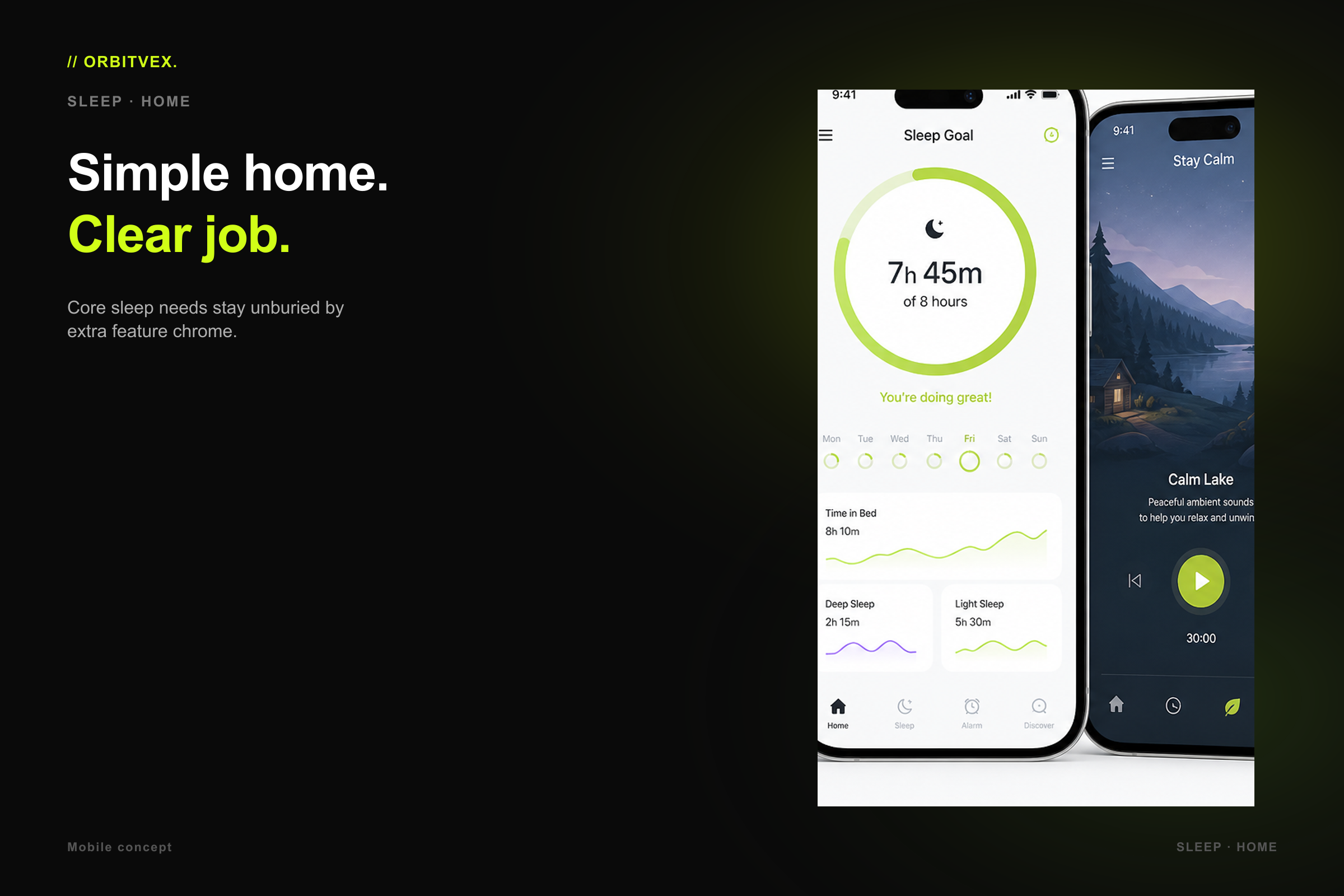 SoftNight Sleep: Simple home. Clear job.. Core sleep needs stay unburied by extra feature chrome.