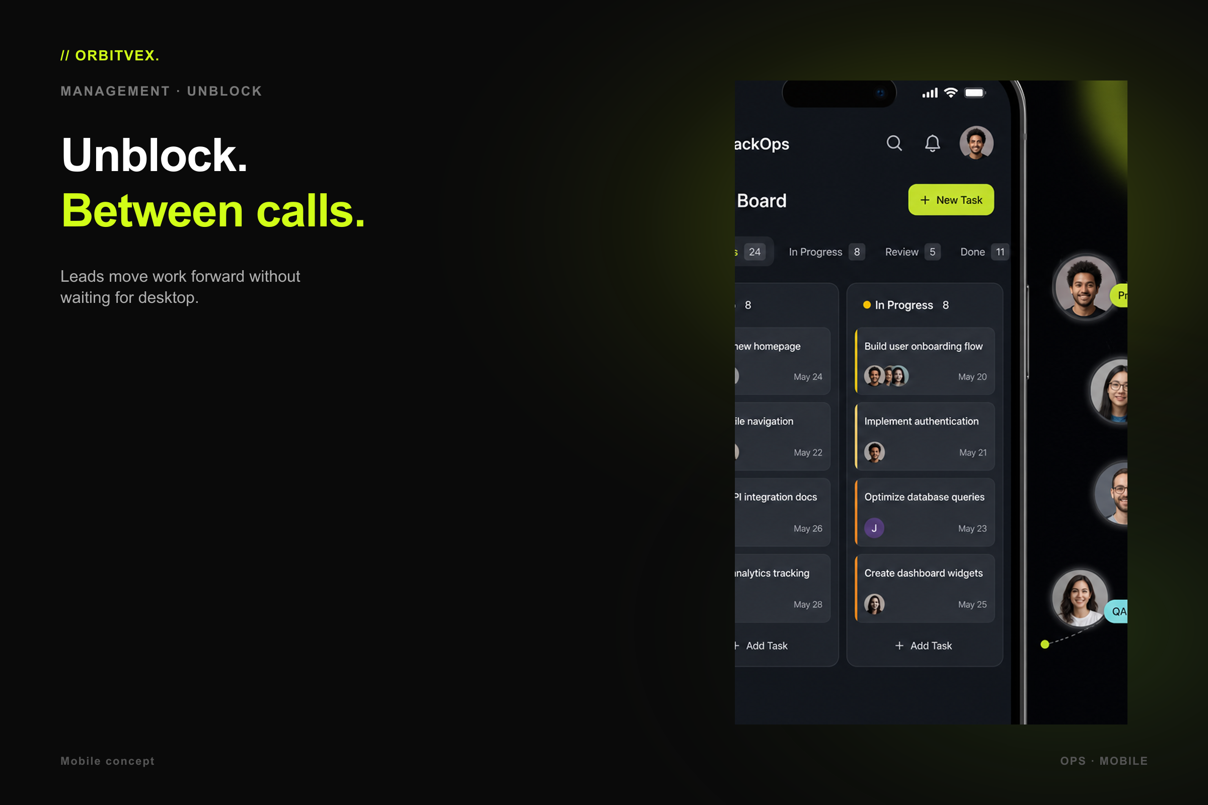 StackOps Team Manager: Unblock. Between calls.. Leads move work forward without waiting for desktop.